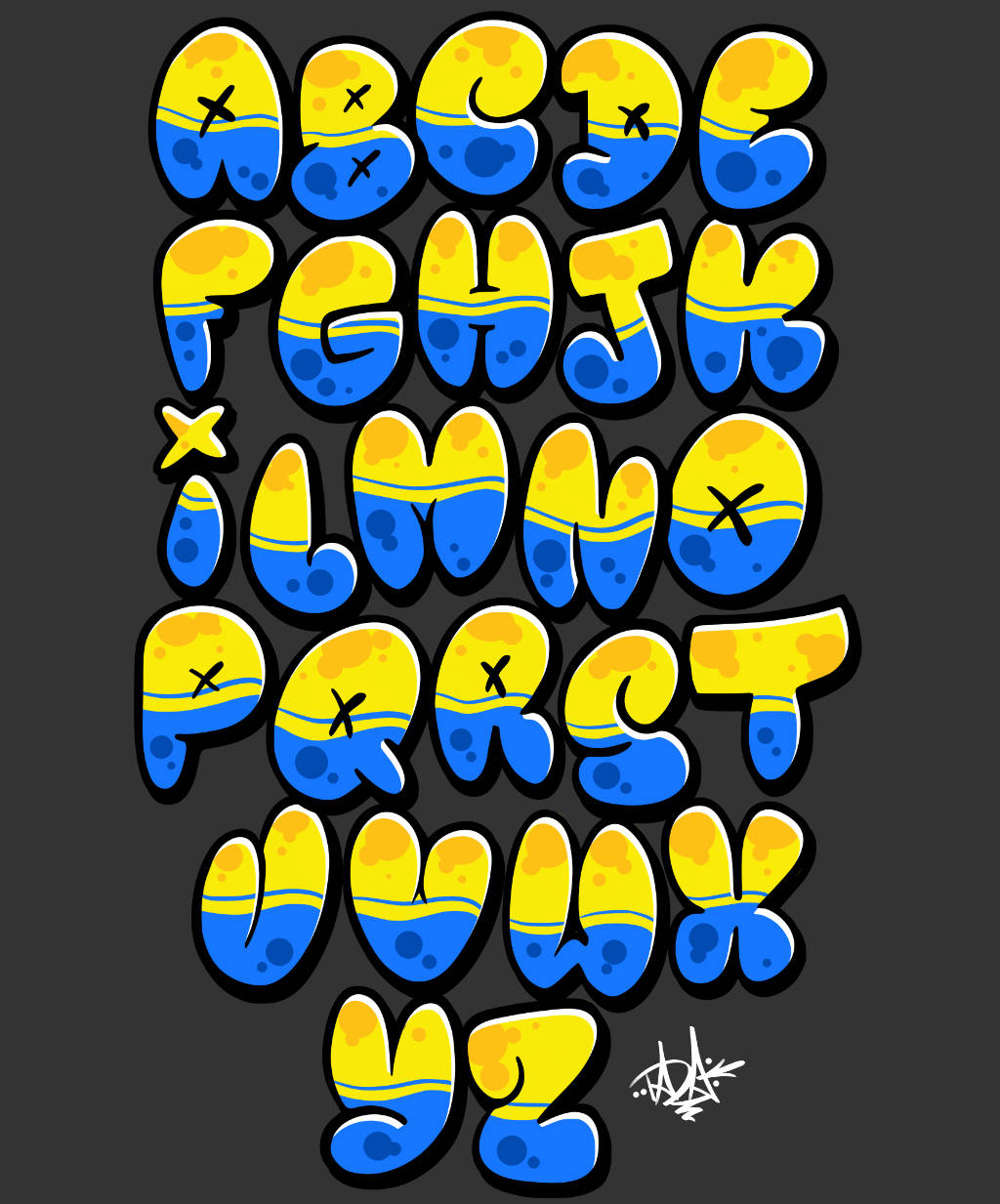 Graffiti Bubble Letters A Z PNG Images Graffiti Empire