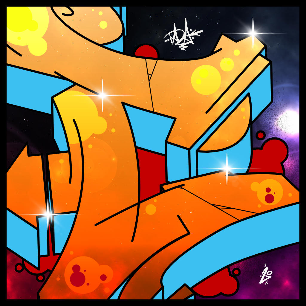 Digital C Graffiti Letter Popart artwork NFt graphic