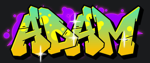 Adam Name Logo Graffiti Text Graphic