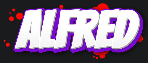 Alfred Name Logo Graffiti Text Graphic
