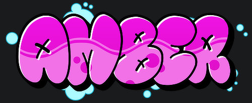 Amber Name Logo Graffiti Text Graphic