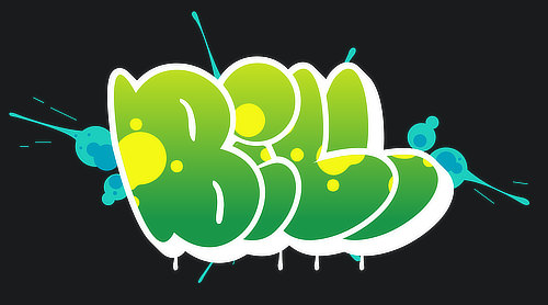 Bill Name Logo Graffiti Text Graphic