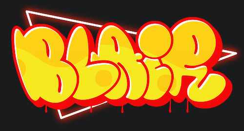 Blair Name Logo Graffiti Text Graphic