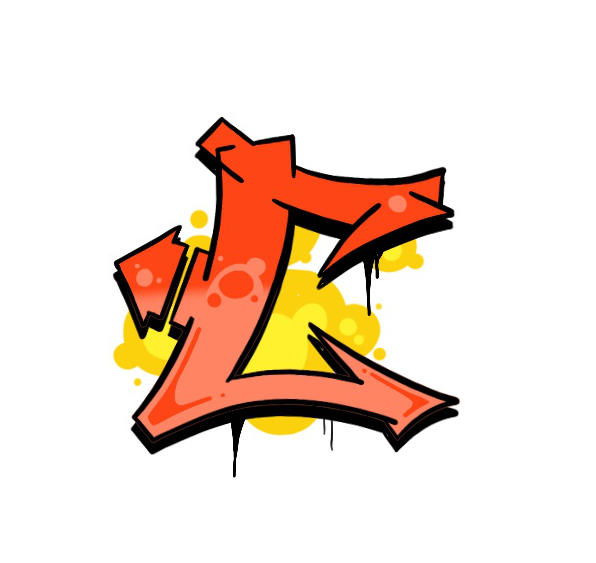 Semi-wildstyle Graffiti letter C done with Procreate