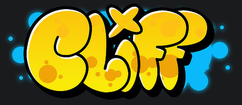 Cliff Name Logo Graffiti Text Grafik