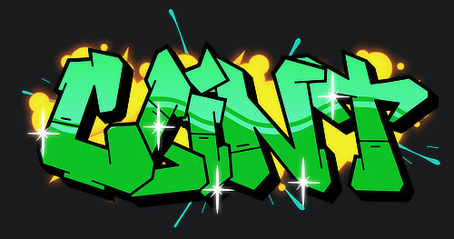 Clint Name Logo Graffiti Text Grafik