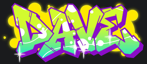 Dave Name Logo Graffiti Text Grafik