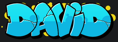 David Name Logo Graffiti Text Graphic