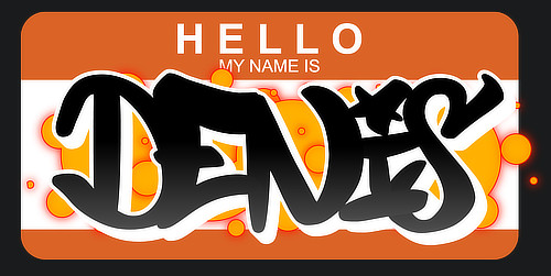 Denis Name Logo Graffiti Text Graphic
