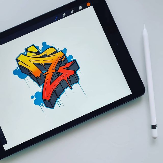 Graffiti with Procreate on Apple IPad