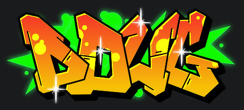 Doug Name Logo Graffiti Text Grafik