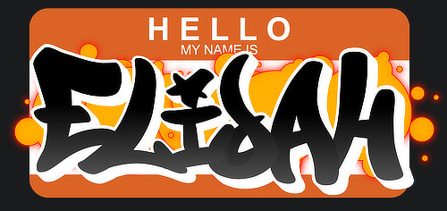 Elijah Name Logo Graffiti Text Graphic