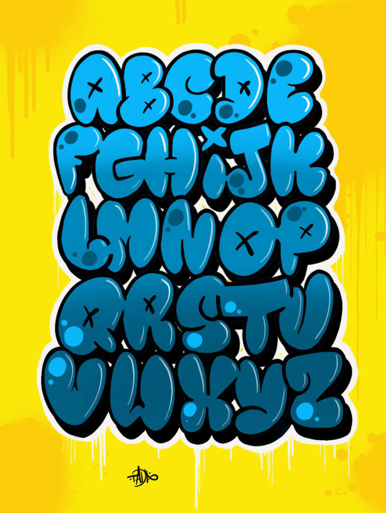 Bubble Style Graffiti Alphabet