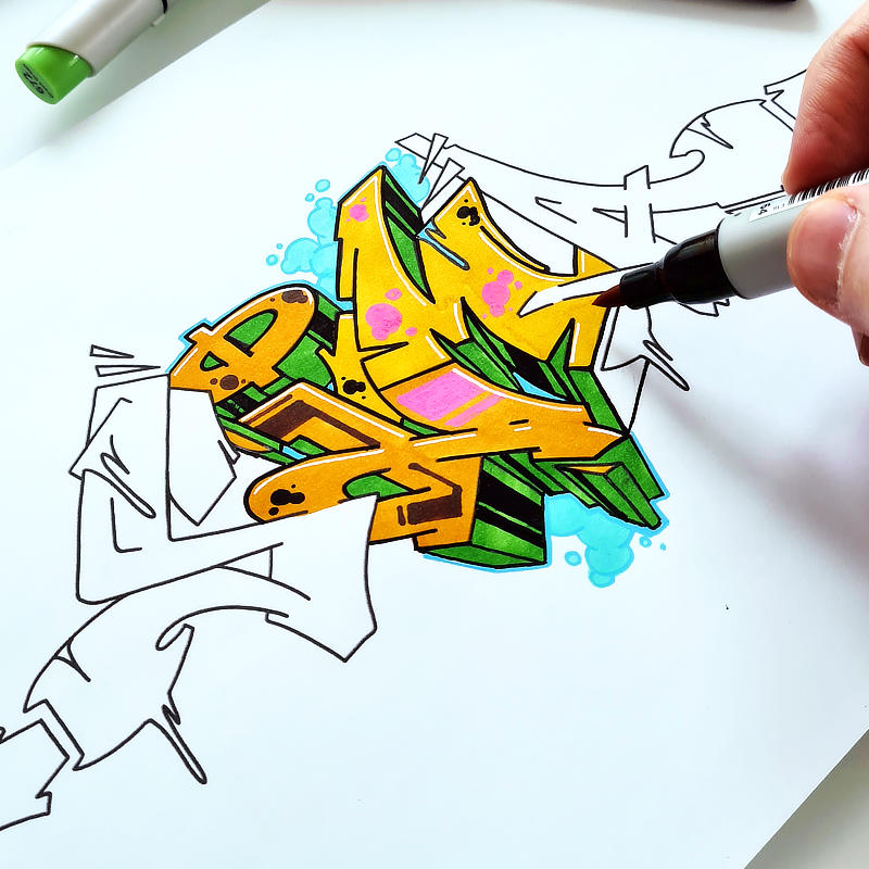 drawings of graffiti words