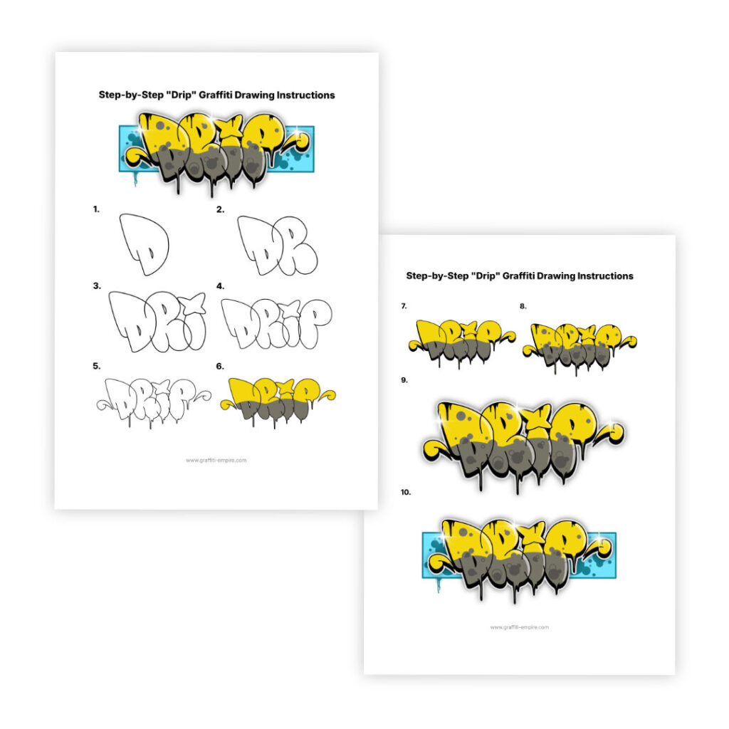 Illustrative Step-by-step drawing Instruction pages graphic