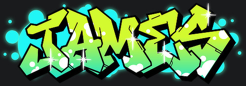 James Namen-Logo Graffiti Text Grafik