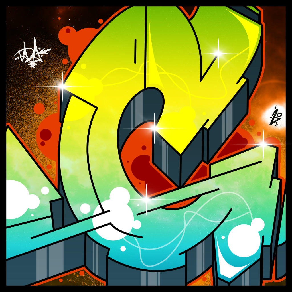 Colorful Graffiti letter G graphic