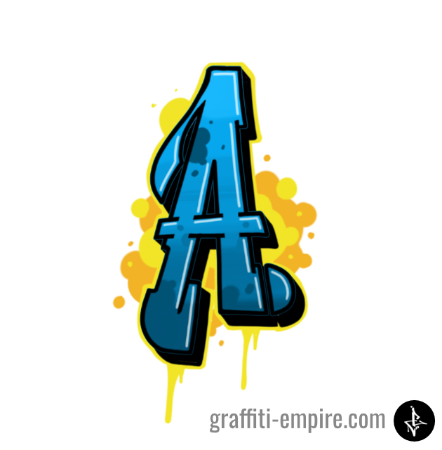 Mit Procreate erstellter Graffiti Buchstabe A