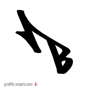 Graffiti Buchstabe B mit großem Serifen