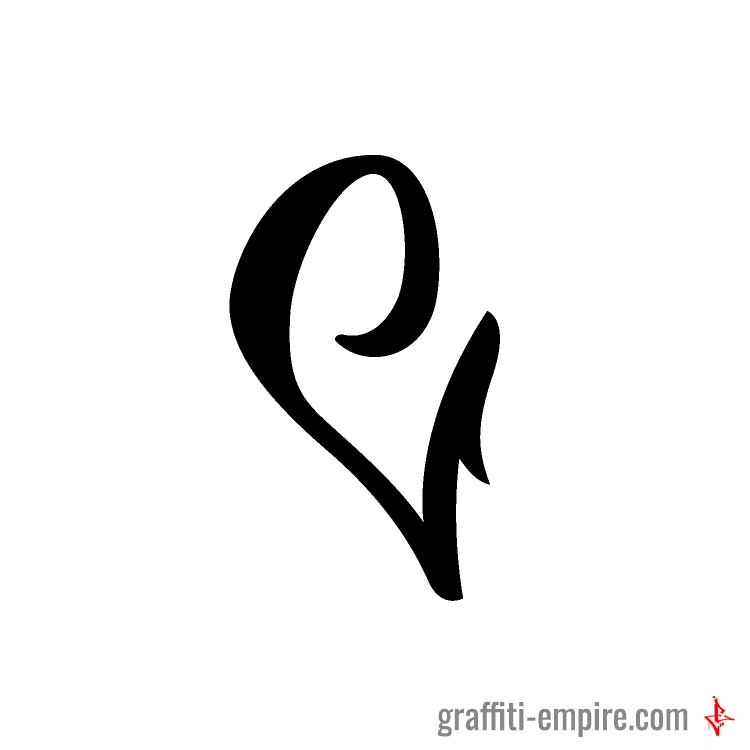 C Graffiti Tag Letter with serif