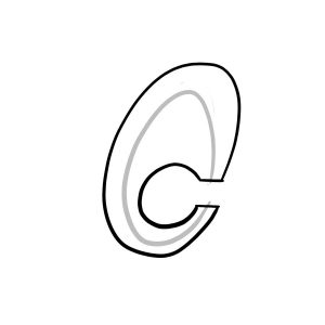 How to draw graffiti letter C tutorial step 2 graphic