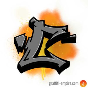 mit Procreat erstellter Semi-Wildstyle C Graffiti-Buchstabe