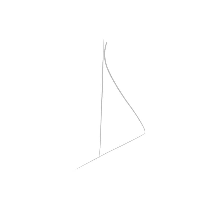 How to draw graffiti letter D Step 1 graphic