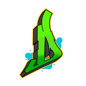 How to draw graffiti letter D Step 6 graphic