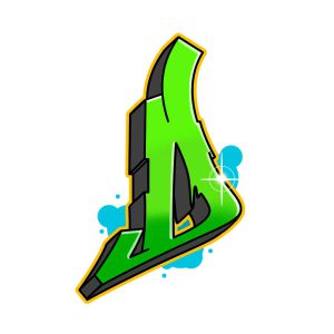 How to draw graffiti letter D Step 7 graphic