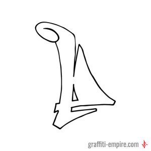 Simple E Graffiti Letter
