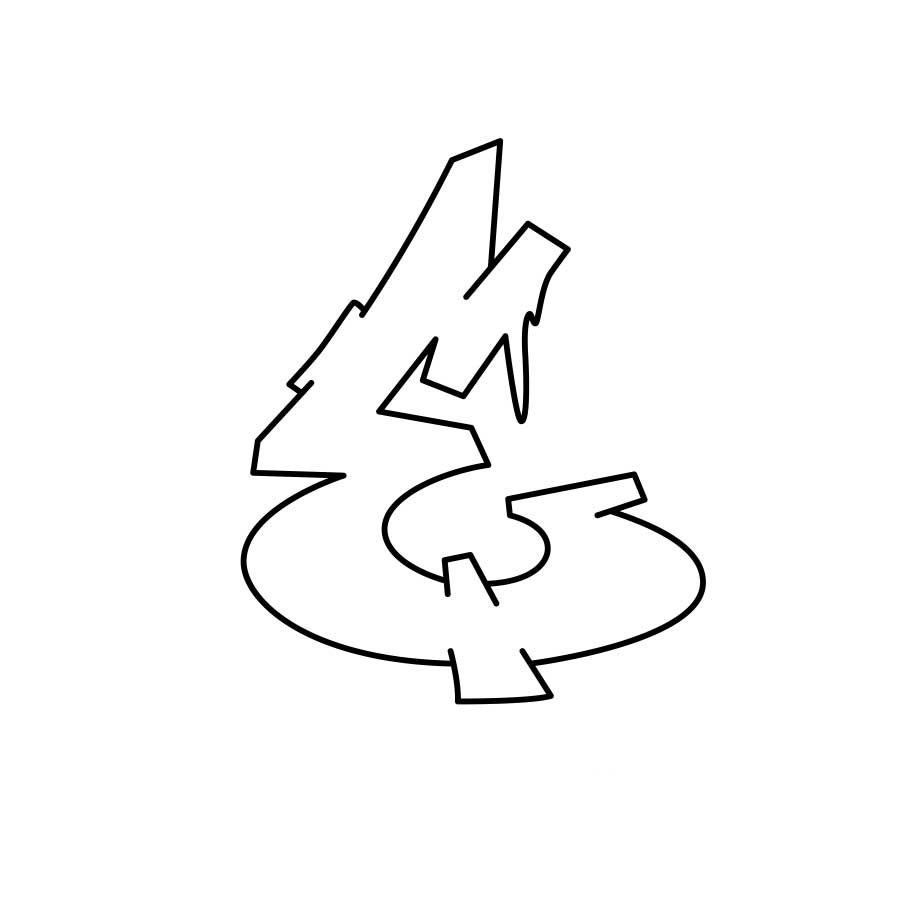 How to draw graffiti letter E Step 3 graphic