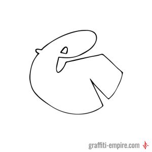 Bubble-Style E Graffiti-Buchstabe
