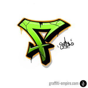 Mit Procreate ersteller F Semi-Wildstyle Graffiti-Buchstabe