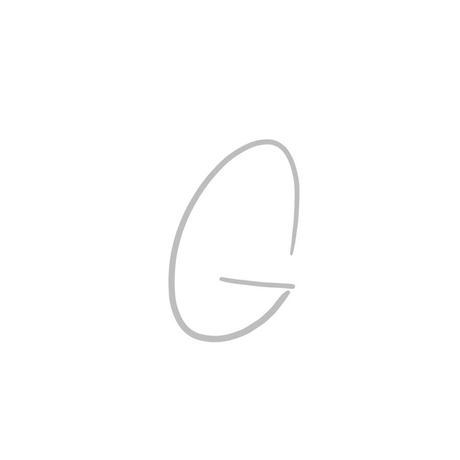 Anleitung zum Zeichnen des Graffiti-Buchstaben G - erster Schritt Grafik