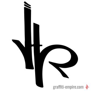 H Graffiti Tag Letter with big serif