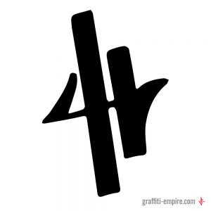 H Graffiti-Tag-Buchstabe
