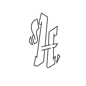 Graffiti Buchstabe H Zeichen-Anleitung Schritt 3 Grafik