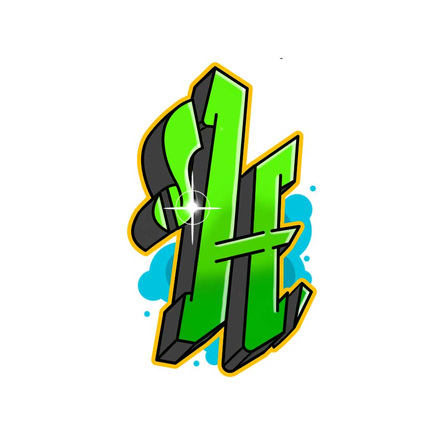 How to draw graffiti letter H tutorial - seventh step graphic