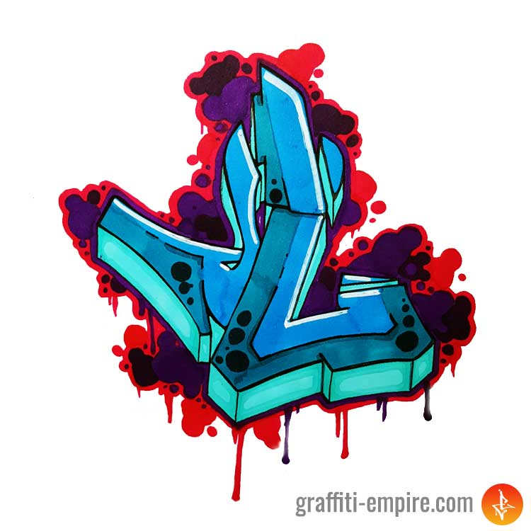 Graffiti Letter  L  inspirational images and tutorial 