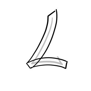 How to draw graffiti letter L tutorial step 2 graphic