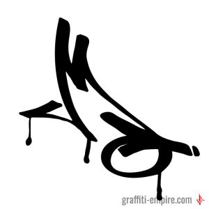 Schräger M Graffiti-Buchstabe