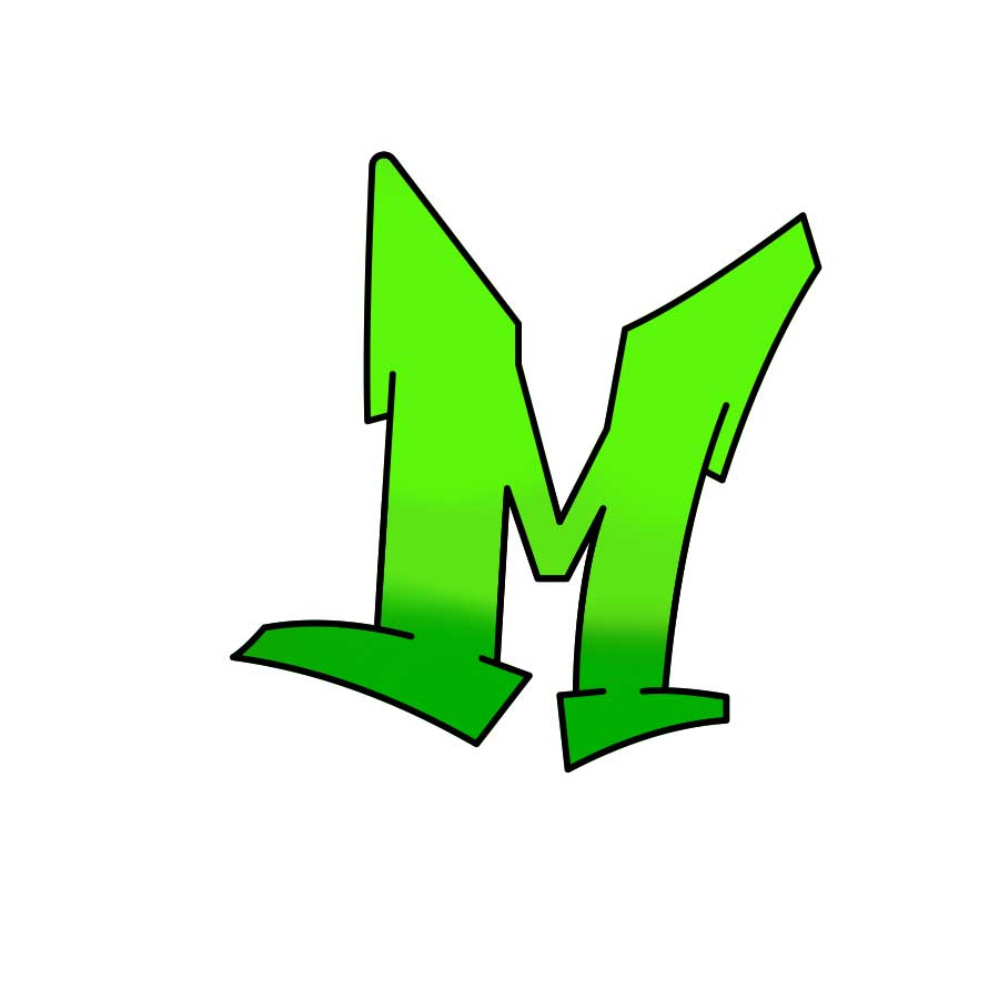 How to draw graffiti letter M tutorial - fourth step graphic