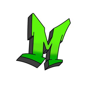 Graffiti Buchstabe M Zeichen-Anleitung Schritt 5 Grafik