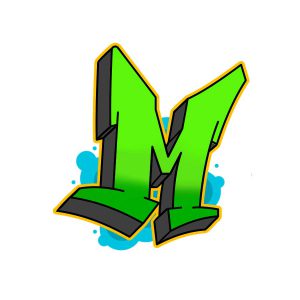Graffiti Buchstabe M Zeichen-Anleitung Schritt 6 Grafik