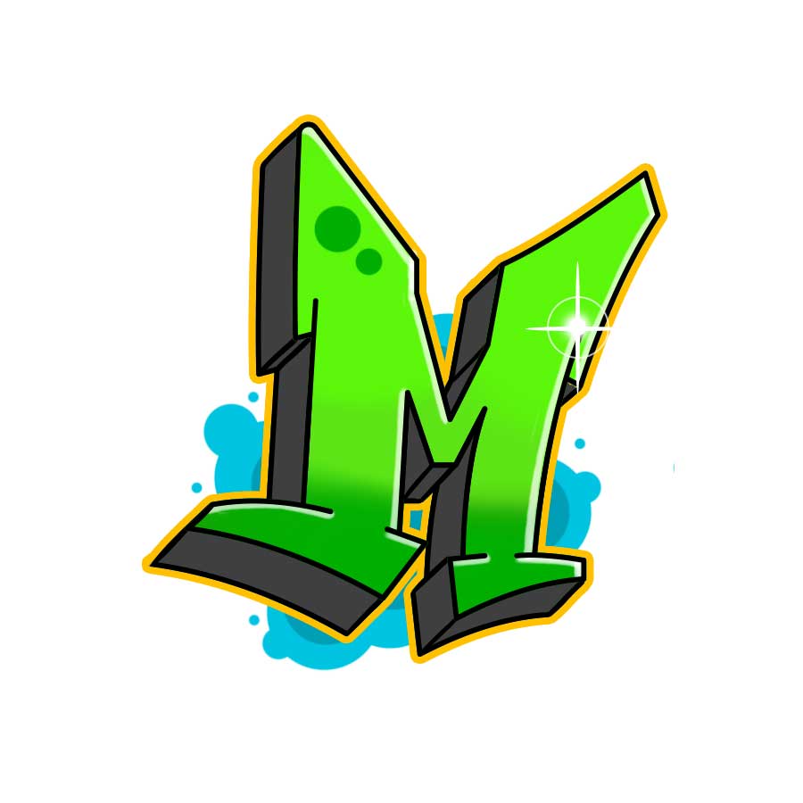 How to draw graffiti letter M tutorial - seventh step graphic