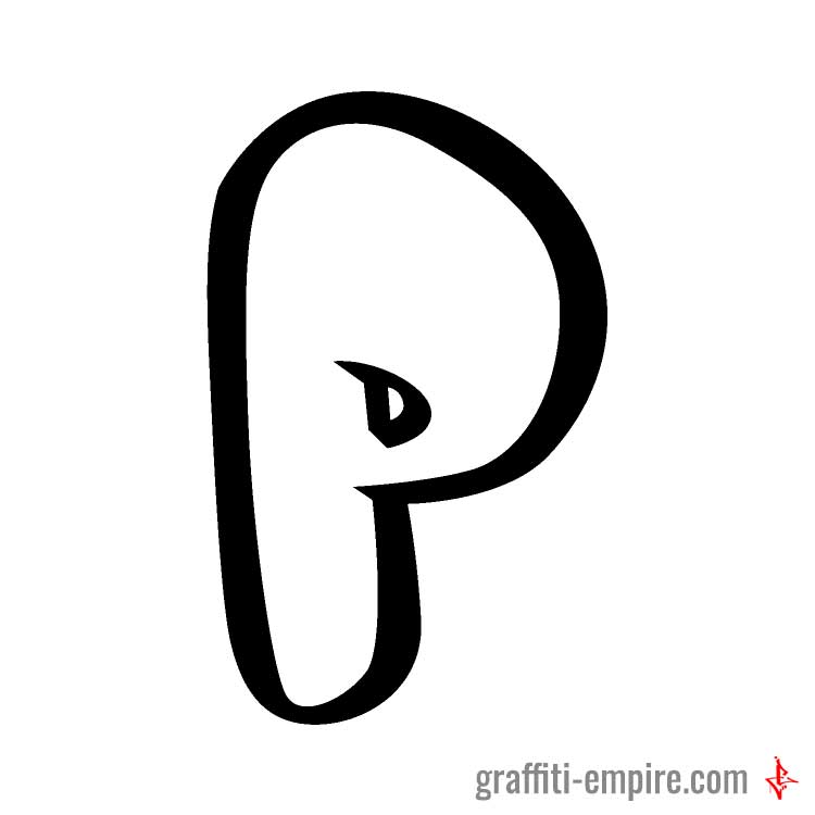 P Bubble style Graffiti Letter