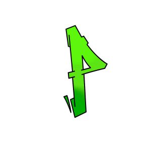 Graffiti Buchstabe P Zeichen-Anleitung Schritt 4 Grafik