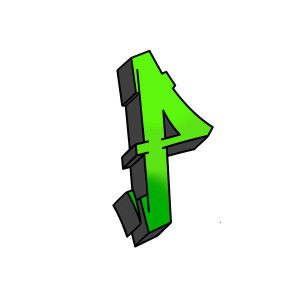 Graffiti Buchstabe P Zeichen-Anleitung Schritt 5 Grafik