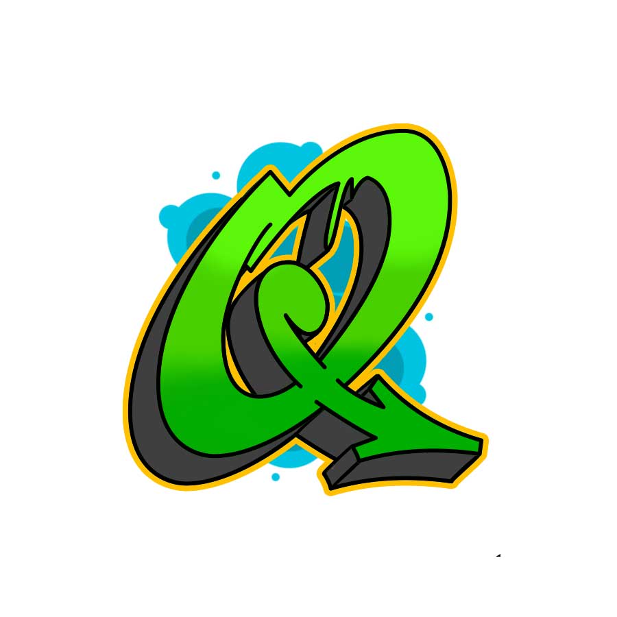Anleitung zum Zeichnen des Graffiti-Buchstaben Q - sechster Schritt Grafik