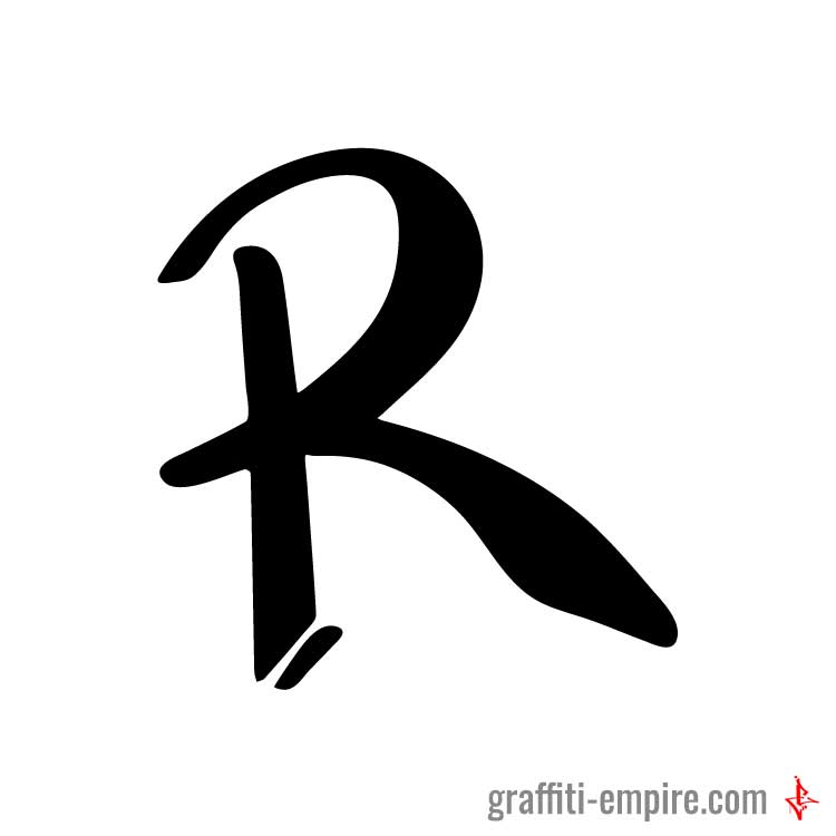 Big R Graffiti Tag Letter
